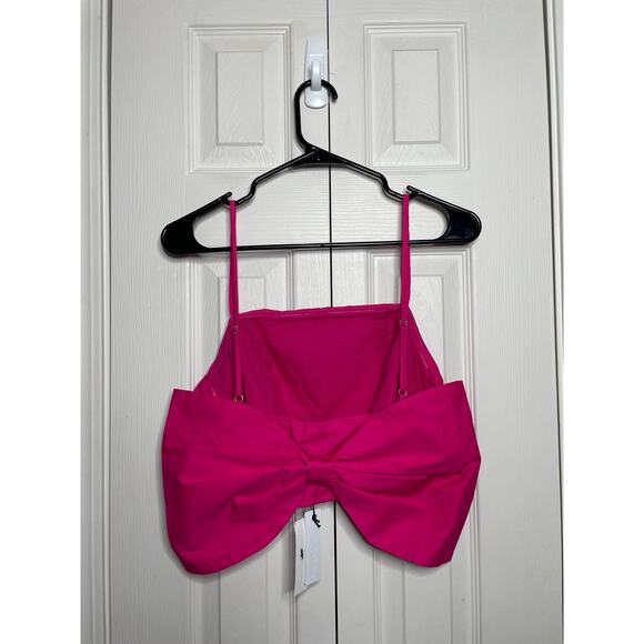 NEW Day and Moon Hot Pink Bow Top Womens Size Medium 100% Cotton - Picture 1 of 7